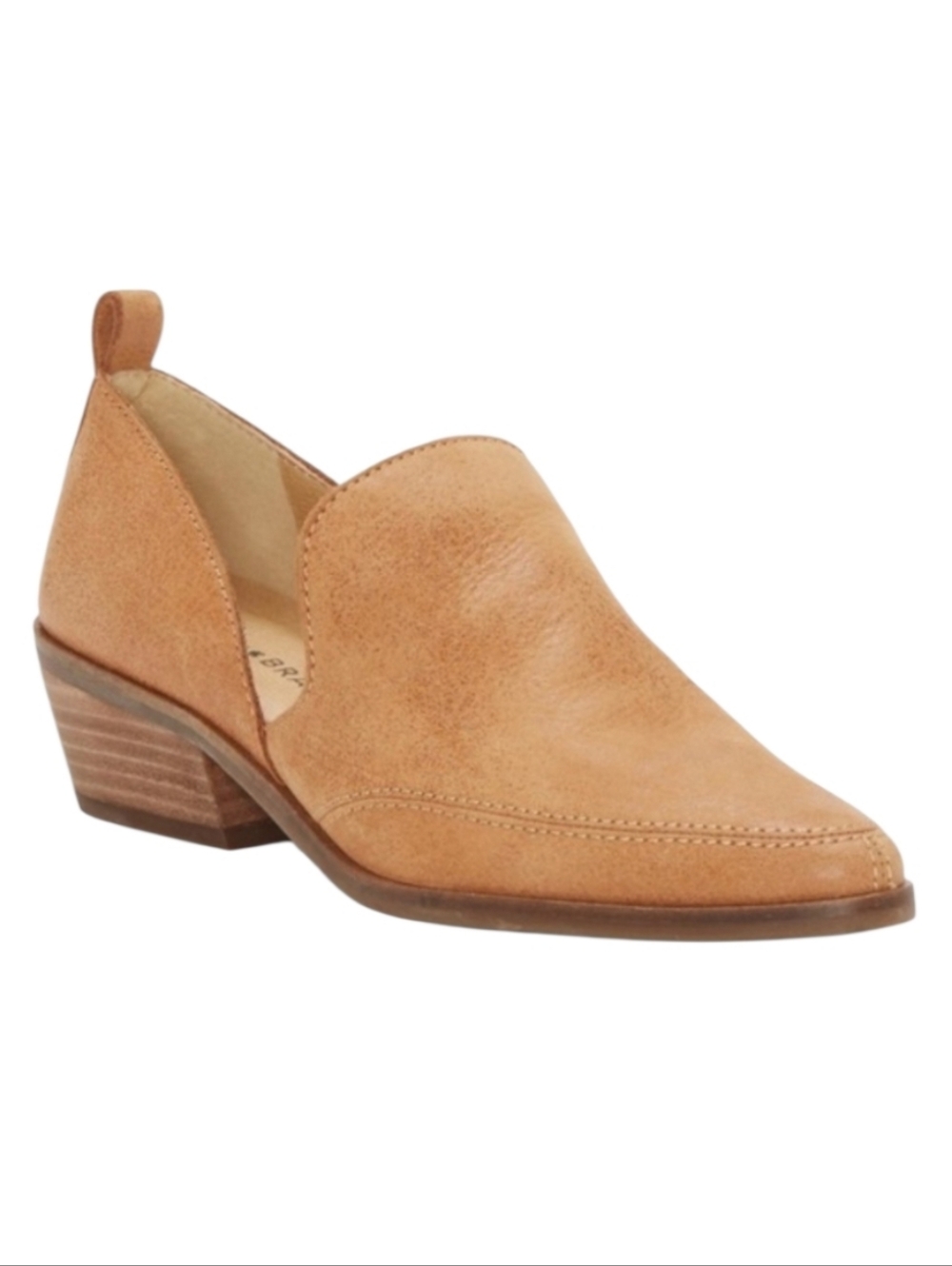 Lucky Brand Mahzan Loafer In Tan Leather Low Block Heel Size 10